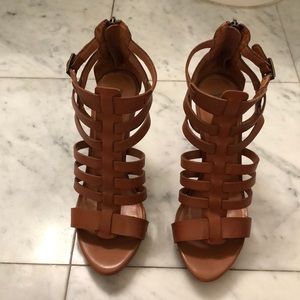 NWT Saks Caged Heeled Sandal